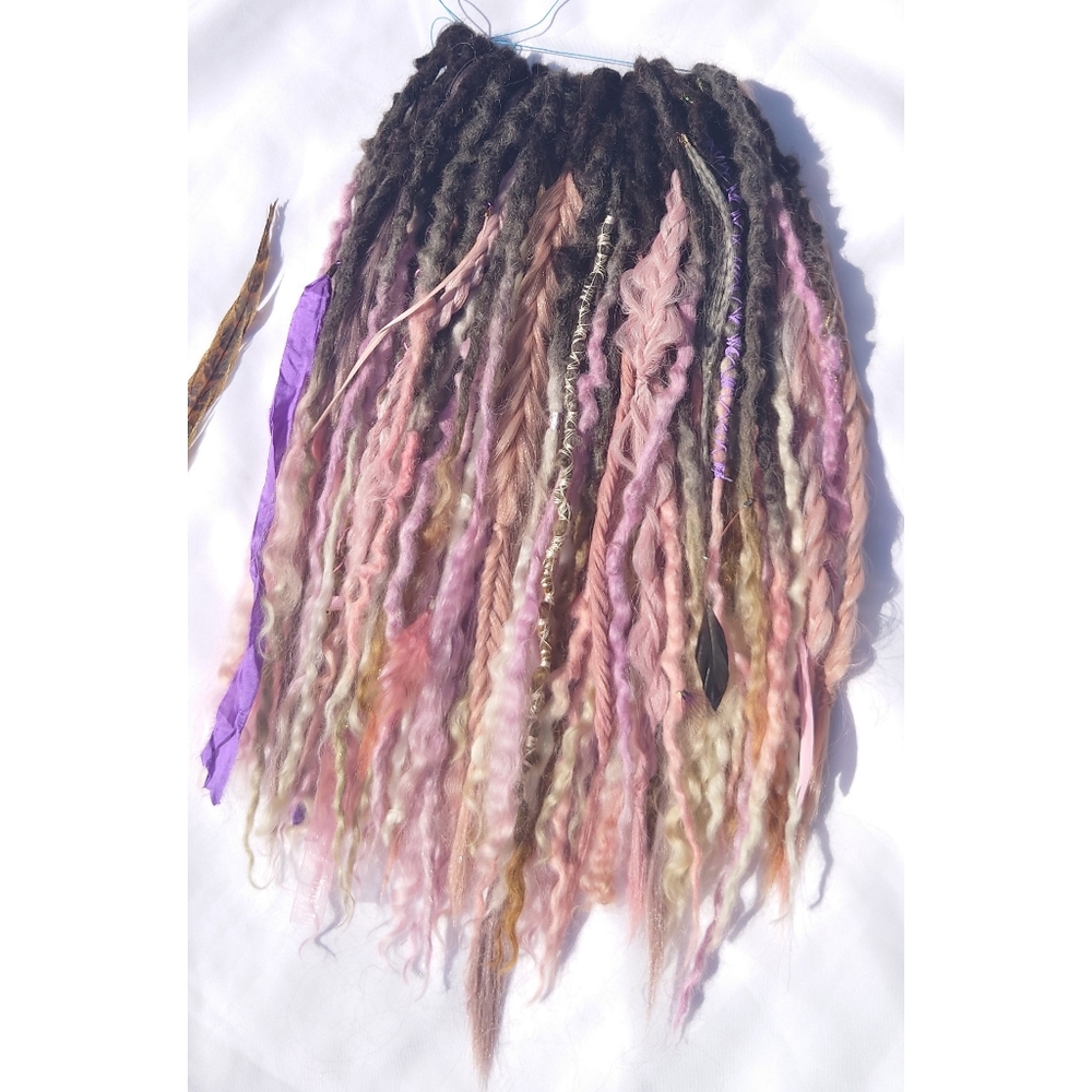 Custom Wool Dreadlocks Boho Art Set